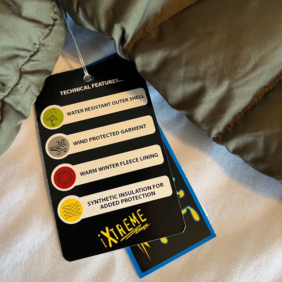 2T iXtreme Baby Boys Girls Hooded Fleece Lined Puffer Jacket Toddler Green Olive - Picture 4 of 8